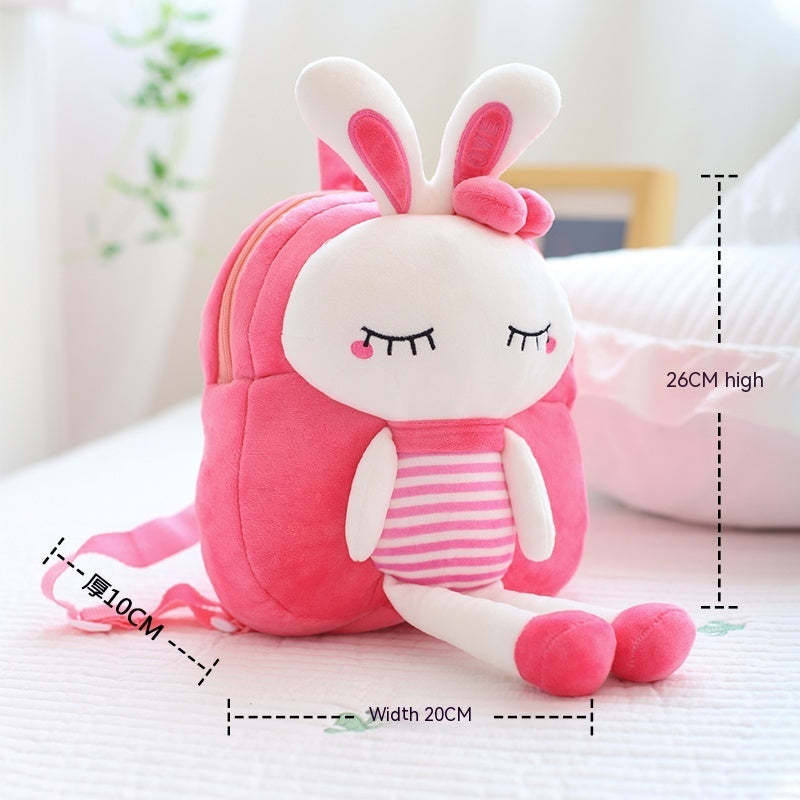 Cute Rabbit Plush Backpack for Kids – Korean Style Soft School Bag