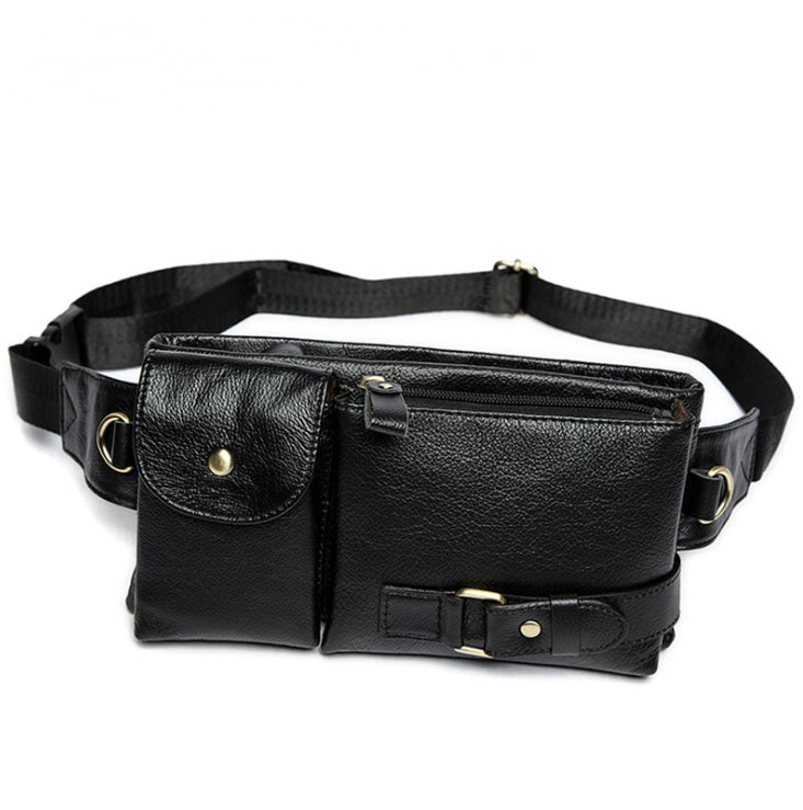 Genuine Leather Men’s Waist & Crossbody Bag – Retro Soft Cowhide Sling Bag