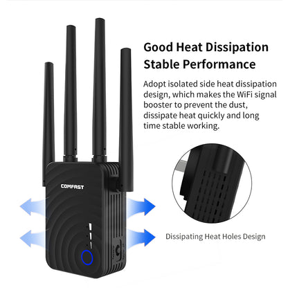 AC1200 Dual Band 1200Mbps WiFi Range Extender Router | Modem-Router Combos | 2.4G & 5G Wireless Repeater | Networking Device