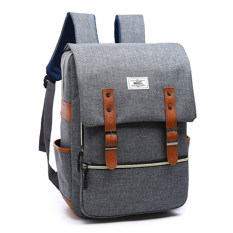 Vintage Canvas Laptop Backpack with USB Charging – Travel & School Bag
