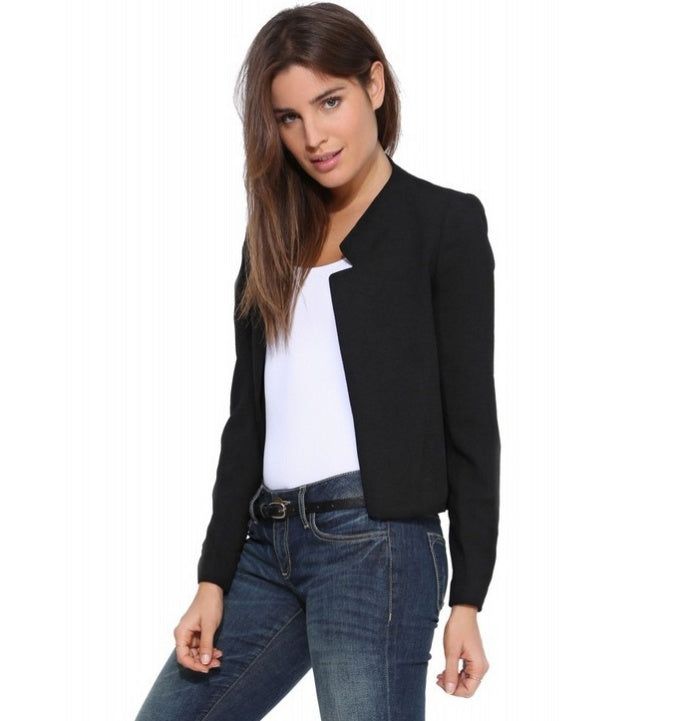 Women’s Short Blazer Jacket – Slim Fit Office & Smart Casual Coat