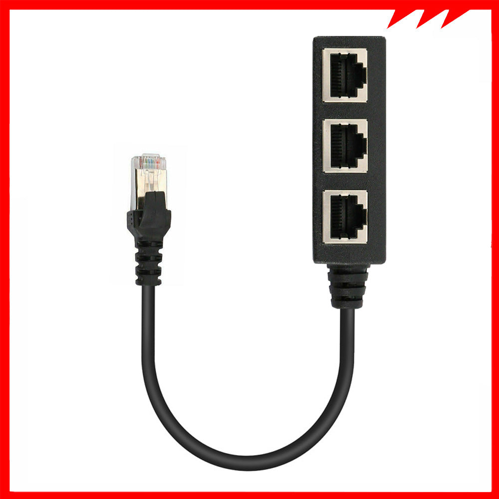 RJ45 Network Splitter Adapter 1 Male to 3 Female CAT6 LAN | Networking Tools | Ethernet Cable Connector