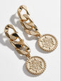 Spiral Chain Stud Earrings for Women – Silver Needle Electroplated Long Drop Fashion Earrings