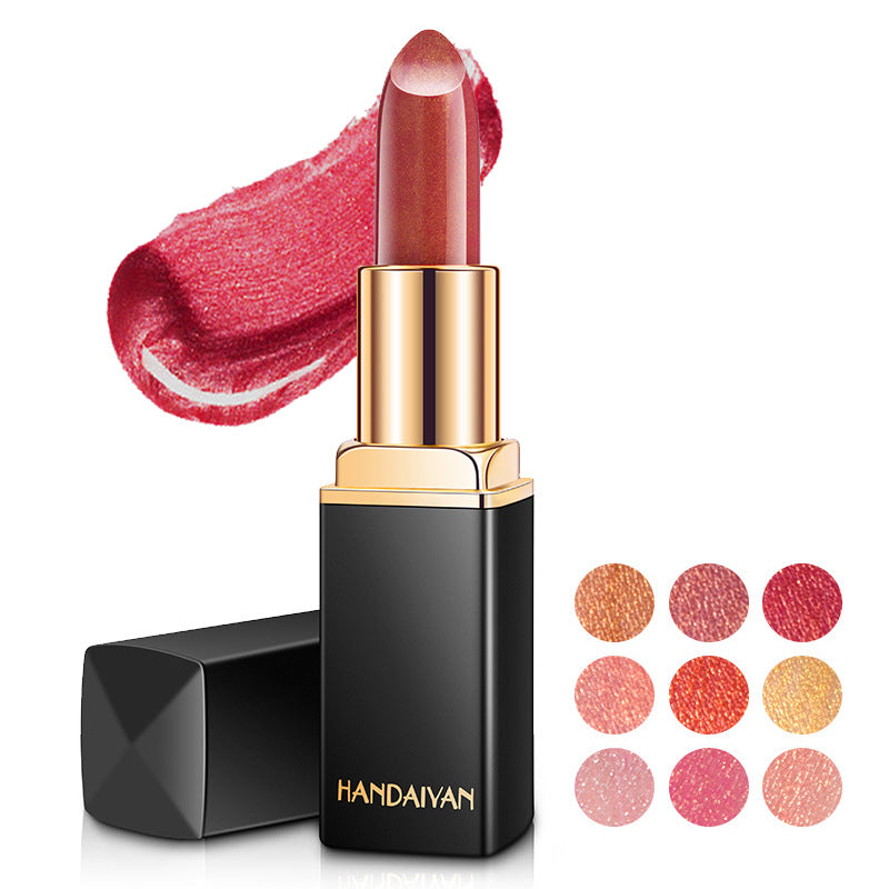 HANDAIYAN Metallic Lipstick – Shiny Pearlescent Colour Changing Lip Gloss, Long Lasting Hydrating Lipstick Makeup for Women