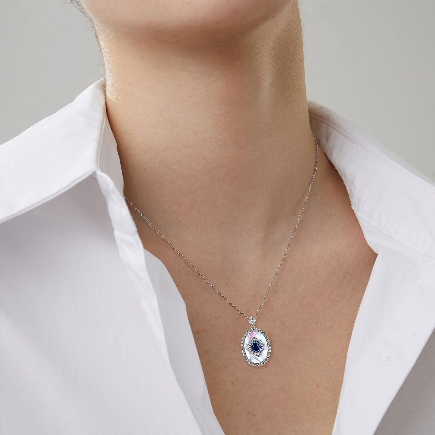 925 Sterling Silver Sapphire Diamond Pendant Necklace for Women – Elegant Wedding & Party Chain | Luxury Gift for Her UK
