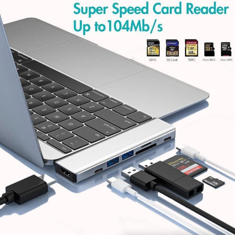 USB Flash Drives Multiport USB-C Hub 5-in-1 / 7-in-1 4K HDMI Adapter for MacBook Pro & Air
