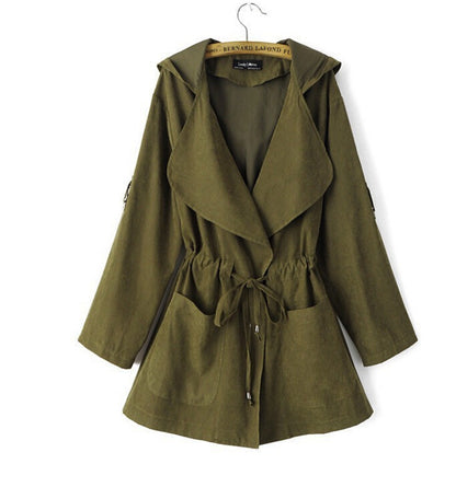 Women’s Hooded Waterproof Trench Coat – Lightweight Windbreaker Jacket