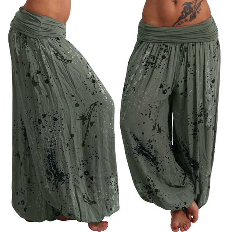 Women’s High Waist Wide Leg Trousers – Soft Cotton Blend Pants