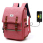 Vintage Canvas Laptop Backpack with USB Charging – Travel & School Bag