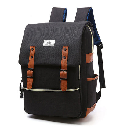 Vintage Canvas Laptop Backpack with USB Charging – Travel & School Bag