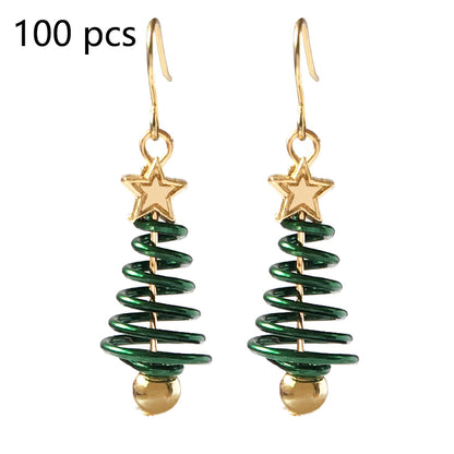 Christmas Tree Star Earrings – DIY Aluminium Alloy Festive Stud Earrings for Women