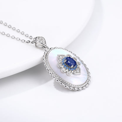 925 Sterling Silver Sapphire Diamond Pendant Necklace for Women – Elegant Wedding & Party Chain | Luxury Gift for Her UK