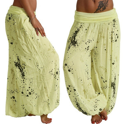 Women’s High Waist Wide Leg Trousers – Soft Cotton Blend Pants