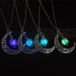 Women’s Moon Glow Pendant Necklace – Natural Stone Luminous Charm Jewellery Gift UK