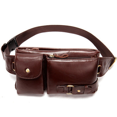 Genuine Leather Men’s Waist & Crossbody Bag – Retro Soft Cowhide Sling Bag