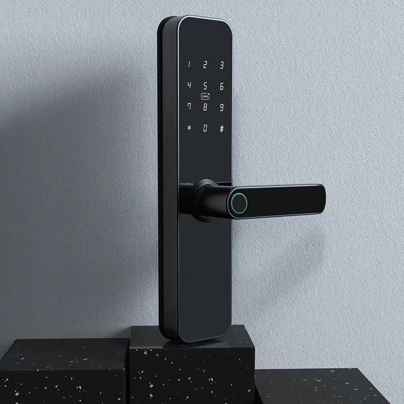 Smart Wooden Door Fingerprint Lock WiFi Password Access Door Intercom Security Handle