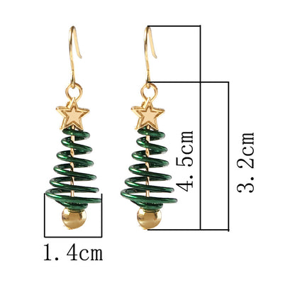 Christmas Tree Star Earrings – DIY Aluminium Alloy Festive Stud Earrings for Women