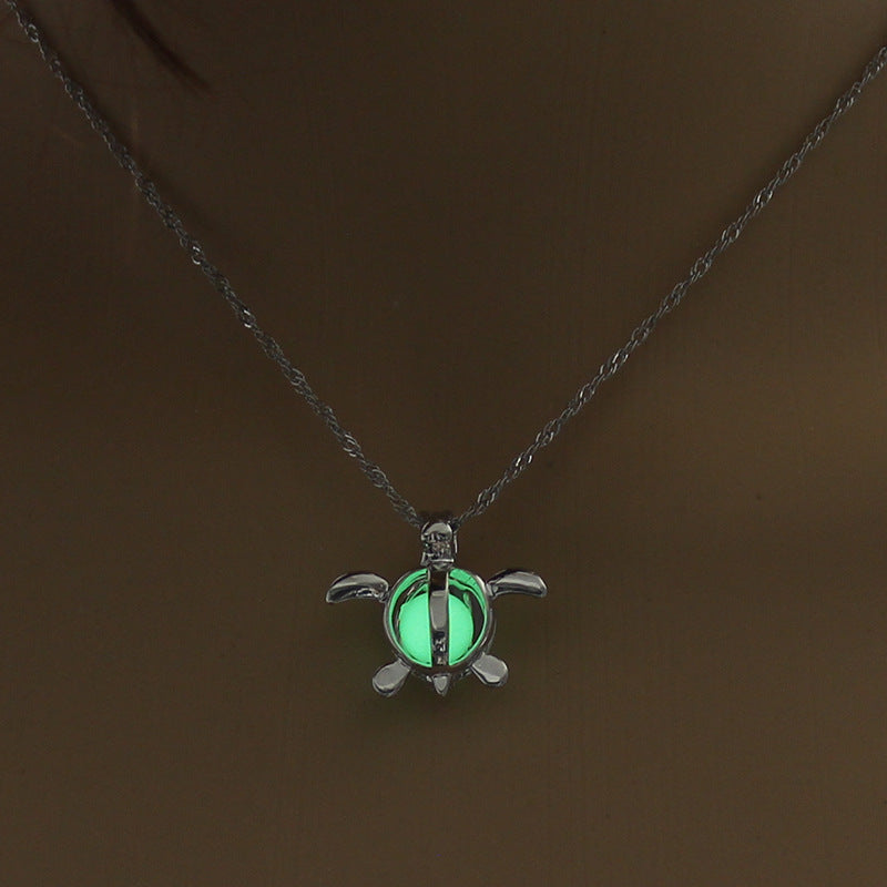 Women’s Moon Glow Pendant Necklace – Natural Stone Luminous Charm Jewellery Gift UK