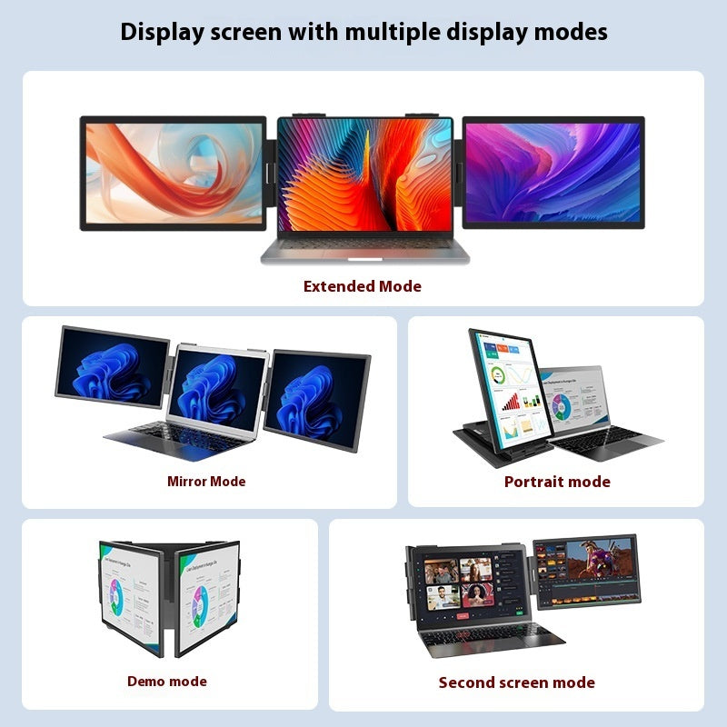 14 Inch Dual-Screen Portable Monitor 1080P IPS | USB-C HDMI External Display for Laptop | Laptops
