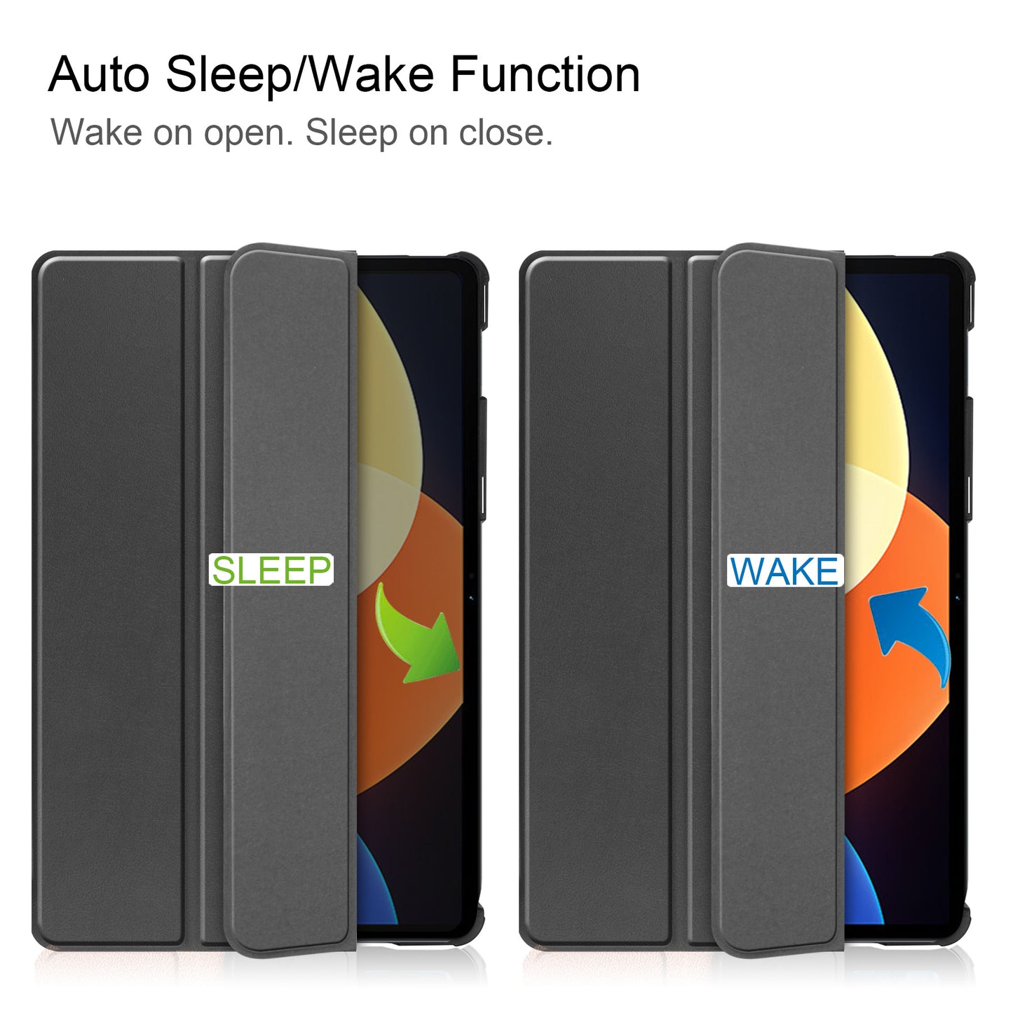 Ultra Thin Tri-Fold Case for Xiaomi Pad 5 Pro 12.4 | Auto Wake Hard Shell | Tablets