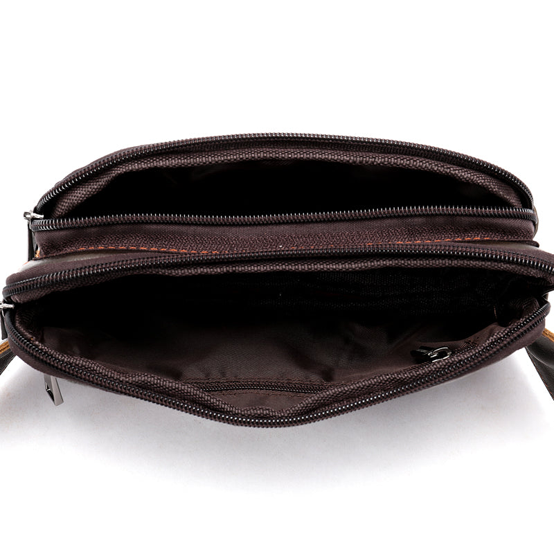 Genuine Cowhide Leather Men’s Waist Bag – Retro Crossbody Hip Bag