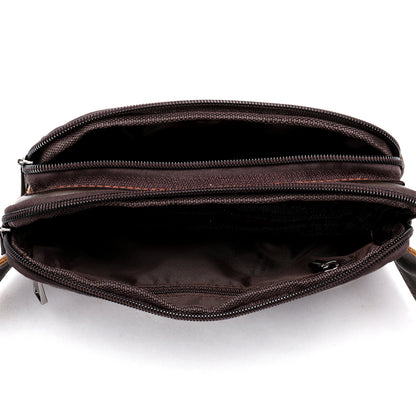 Genuine Cowhide Leather Men’s Waist Bag – Retro Crossbody Hip Bag