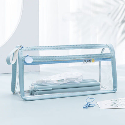 Office & School Supplies Transparent Double-Layer Pencil Case – Large Capacity Exam Stationery Bag