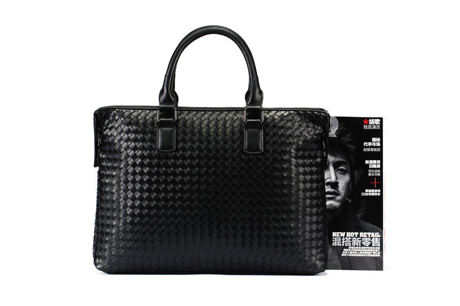 Men’s PU Leather Business Briefcase – Large Laptop Work Tote Bag