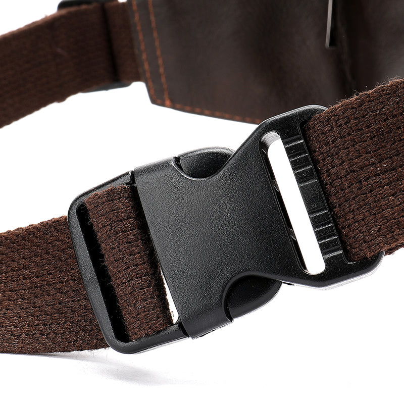 Genuine Cowhide Leather Men’s Waist Bag – Retro Crossbody Hip Bag