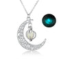 Women’s Moon Glow Pendant Necklace – Natural Stone Luminous Charm Jewellery Gift UK