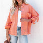 Basic Jacket Women’s Raw Hem Ripped Denim Coat – Loose Fit Casual Office Jacket