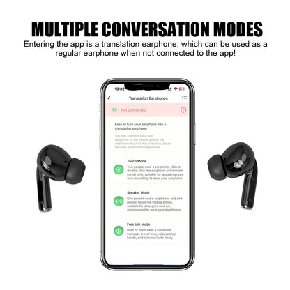 Translator Earbuds Online Two-Way Translation Earbuds BT 5.3 Headphones