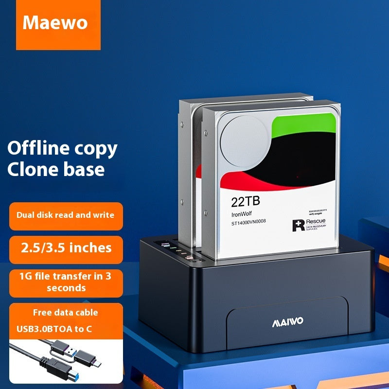 HDD Enclosures Dual Disk SATA Hard Drive Dock Cloner 2.5 & 3.5 Inch Offline Copy Station
