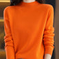 Women’s Wool Blend Half Turtleneck Jumper – Loose Fit Office Knit Sweater
