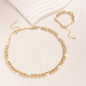 Women’s Leaf Rhinestone Necklace & Bracelet Set – Elegant Gold Jewellery Gift Set UK