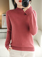 Women’s Wool Blend Half Turtleneck Jumper – Loose Fit Office Knit Sweater