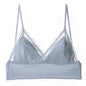 Women’s Lace Halter Bra – Wire free Low Back Seamless Bralette
