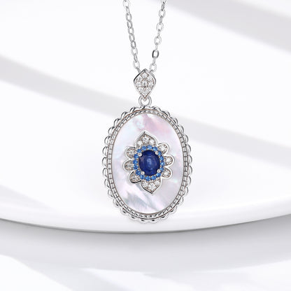 925 Sterling Silver Sapphire Diamond Pendant Necklace for Women – Elegant Wedding & Party Chain | Luxury Gift for Her UK