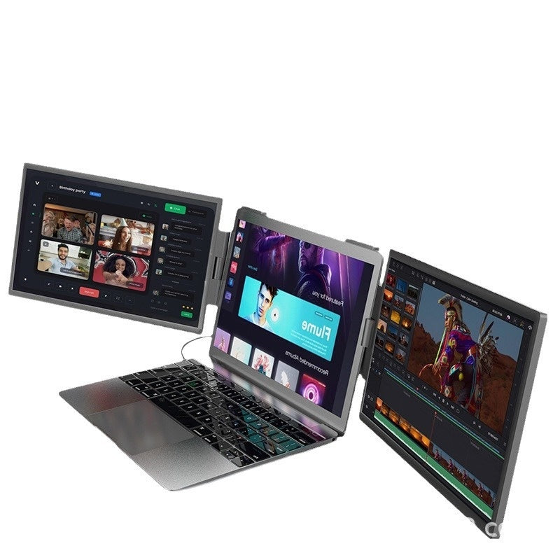 14 Inch Dual-Screen Portable Monitor 1080P IPS | USB-C HDMI External Display for Laptop | Laptops