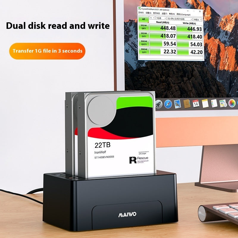 HDD Enclosures Dual Disk SATA Hard Drive Dock Cloner 2.5 & 3.5 Inch Offline Copy Station