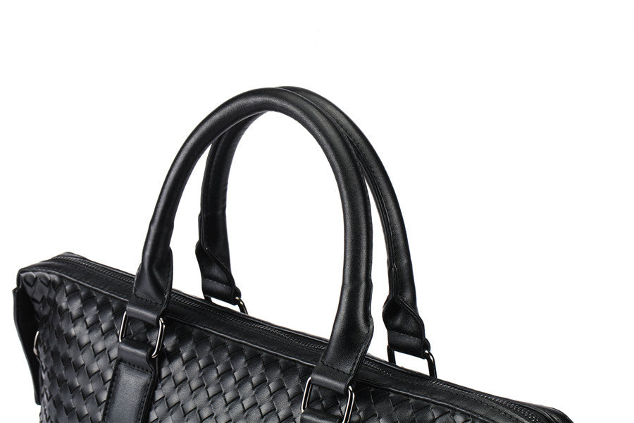 Men’s PU Leather Business Briefcase – Large Laptop Work Tote Bag