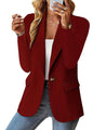 Women’s Elegant Long Sleeve Blazer – Casual Solid Colour Office Jacket UK