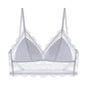 Women’s Lace Halter Bra – Wire free Low Back Seamless Bralette