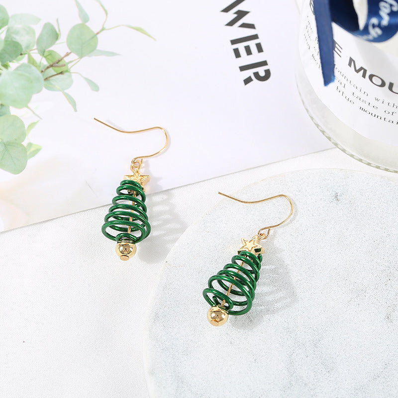 Christmas Tree Star Earrings – DIY Aluminium Alloy Festive Stud Earrings for Women