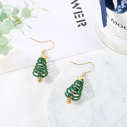 Christmas Tree Star Earrings – DIY Aluminium Alloy Festive Stud Earrings for Women