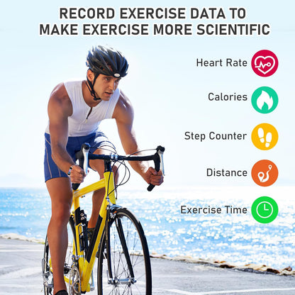 Fitness Tracker With 24 7 Heart Rate Blood Oxygen Sleep Monitor IP68 Waterproof For Women Men