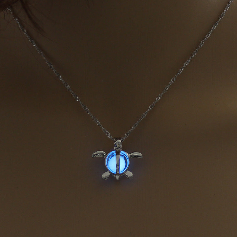 Women’s Moon Glow Pendant Necklace – Natural Stone Luminous Charm Jewellery Gift UK