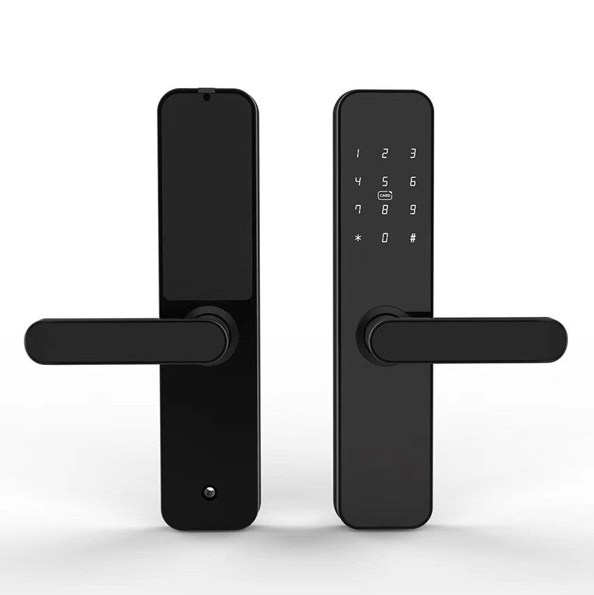 Smart Wooden Door Fingerprint Lock WiFi Password Access Door Intercom Security Handle