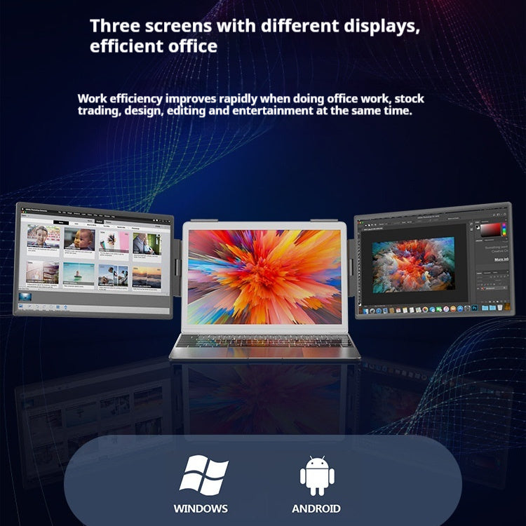 14 Inch Dual-Screen Portable Monitor 1080P IPS | USB-C HDMI External Display for Laptop | Laptops